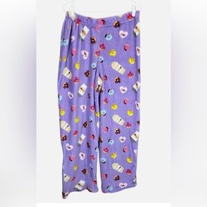 New Bobbie Brooks Purple Sleep Pants with Donut Print and coffee print 3x